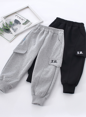 非常小鱼84609新款秋季男童装针织中小童休闲收口儿童长裤110-150