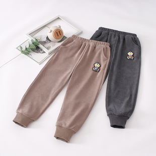 针织中小童休闲收口条绒长裤 非常小鱼83611新款 秋季 男童装 150 110