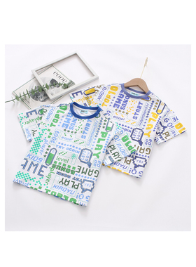 非常小鱼64206中大男童新款夏季针织透气吸汗T恤短袖上衣120-160