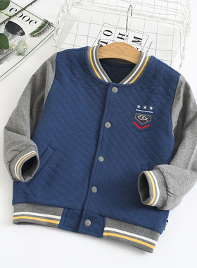 非常小鱼29706新款男童深秋双层保暖冬季棒球服开衫长上衣100-140