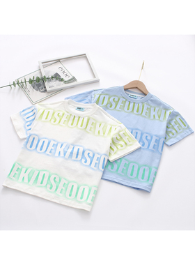 非常小鱼64213中大男童新款夏季针织透气吸汗T恤短袖上衣130-170