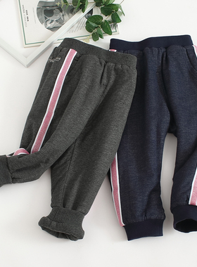 非常小鱼80912新款冬季柔软弹力百搭女童夹棉针织休闲儿童棉裤