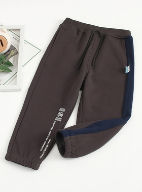 非常小鱼81583新款秋季男童装针织纯棉中大童休闲毛圈长裤100-140