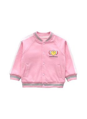 非常小鱼62987新款女童深秋冬开衫棒球服儿童双层针织长袖上衣