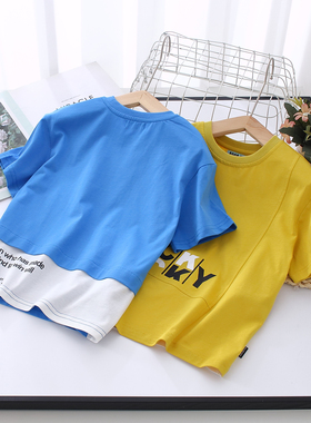 非常小鱼63208男童新款夏装针织休闲短袖圆领T恤衫上衣110-150