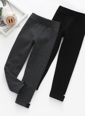 非常小鱼81753新款深秋冬季女童复合一体绒中大童打底裤110-150