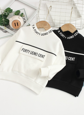 非常小鱼61551秋季新款男童装休闲时尚针织纯棉半高领上衣90-130