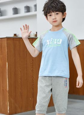 非常小鱼61236清仓男童夏季针织纯棉透气凉快短袖休闲上衣90-130