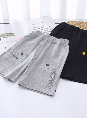 非常小鱼83201男童新款夏季休闲针织柔软舒适凉快中裤短裤90-130