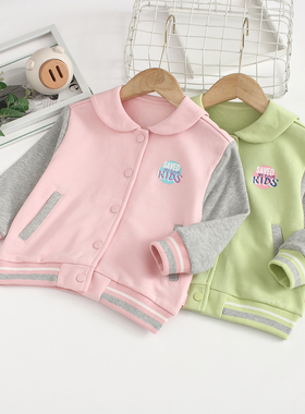 非常小鱼61762春秋季新款女童装休闲针织针织纯翻领外套100-140