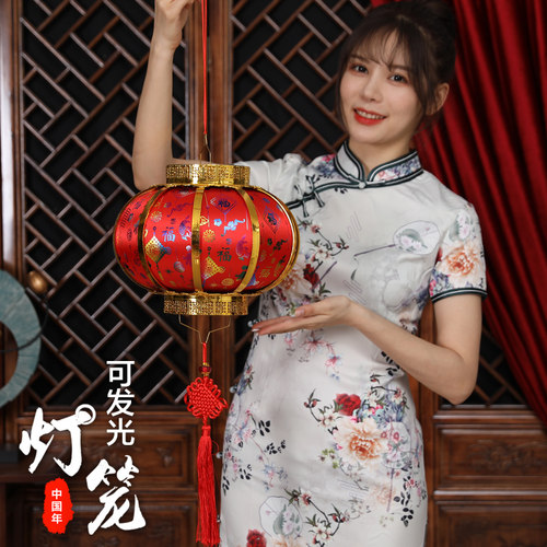 新年春节手提发光福字灯笼挂饰