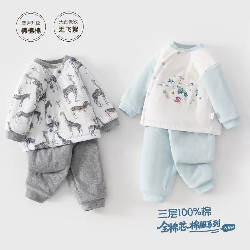 安舒棉宝宝棉服套装冬婴儿保暖加厚秋冬分体夹棉衣服儿童棉衣棉裤