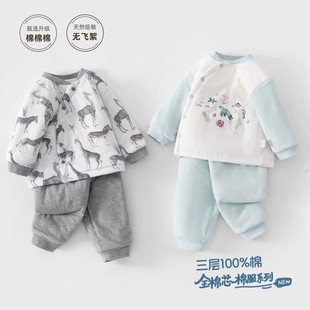 安舒棉宝宝棉服套装冬婴儿保暖加厚秋冬分体夹棉衣服儿童棉衣棉裤