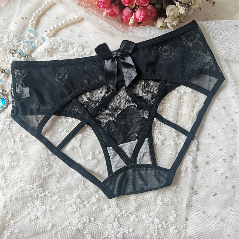 三角裤蝴蝶结甜美甜美镂空
