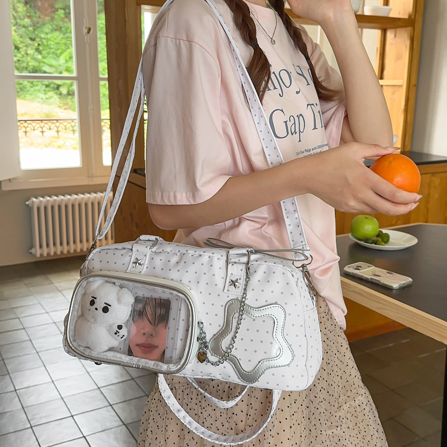 娃包多用双肩包星星痛包可爱甜美单肩包大容量托特包通勤背包图片