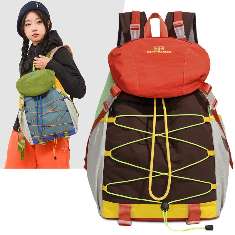 小众设计感双肩背包潮流拼接大容量背包户外轻盈旅行登山包女
