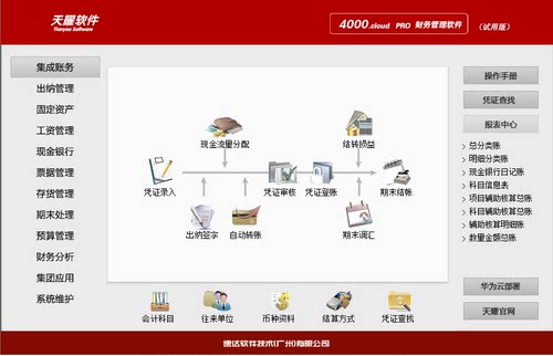 速达天耀4000.cloudpro纯财务软件带云服务固定资产出纳永久用户