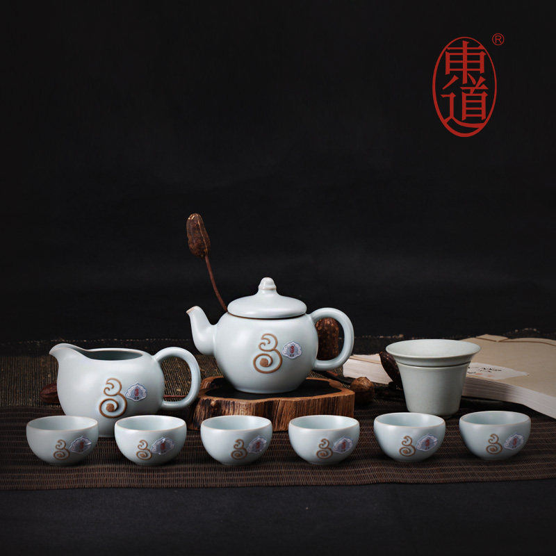 东道汝窑灵猴茶壶半组 2016年汝窑生肖茶具套装限量版礼盒装