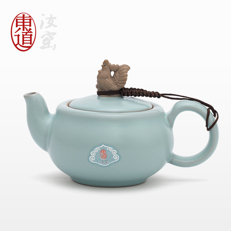 东道汝窑精品茶具茶壶功夫茶具茶壶收藏级吉祥如意茶壶