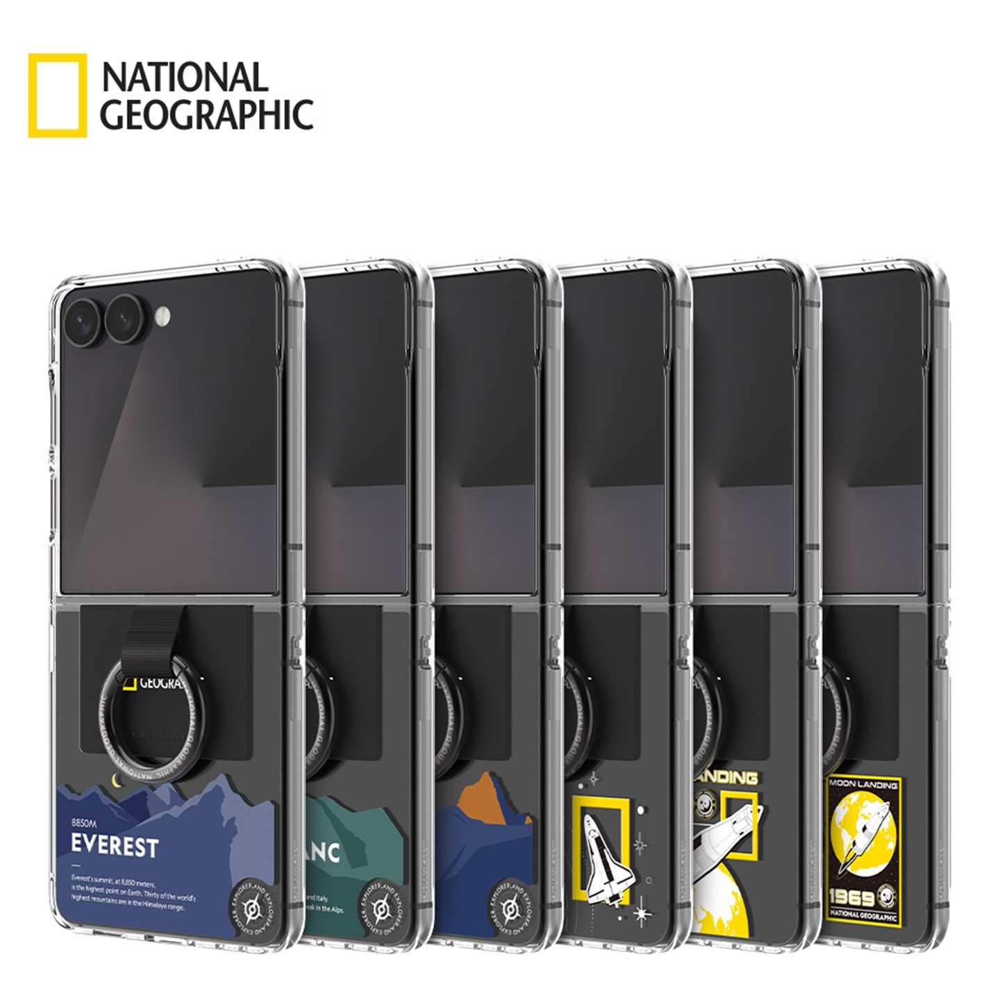 国家地理适用三星z flip7手机壳经典火山图珠峰拼图保护套时尚户外超薄透明硬壳zflip7创意指环带挂钩可挂绳