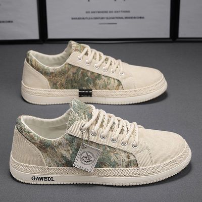 男鞋2025新款秋季透气防臭板鞋男士帆布鞋轻便舒适软底低帮休闲鞋