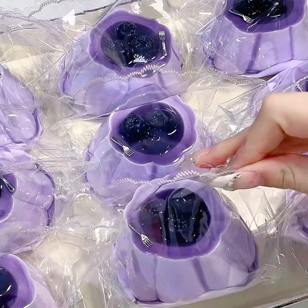 蓝莓布丁捏捏食品级硅胶解压水泥感超厚可爱办公室超大慢回弹玩具