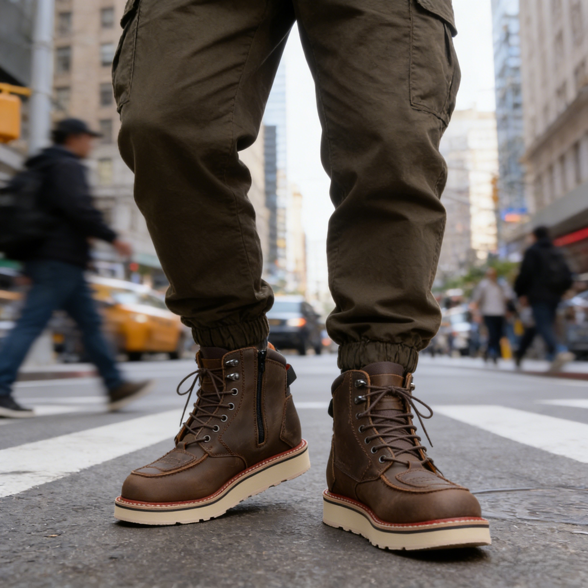 2026新款头层牛皮马丁靴男士高帮Vibram黄金底户外防水工装靴徒步