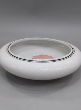 醴陵老瓷器群力80年代釉下彩手绘红山茶花笔洗文房精品原厂正品