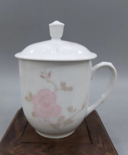 醴陵老瓷器群力90年代釉下彩芙蓉花220cc 胜利杯原厂正品包老包真