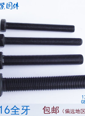 12.9级加长全牙外六角螺丝全螺纹螺栓螺杆 M16*150x180x200x250