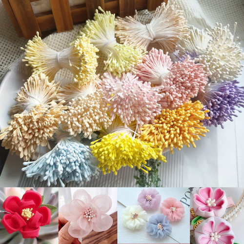 diy手缝花火柴头花蕊花心哑光