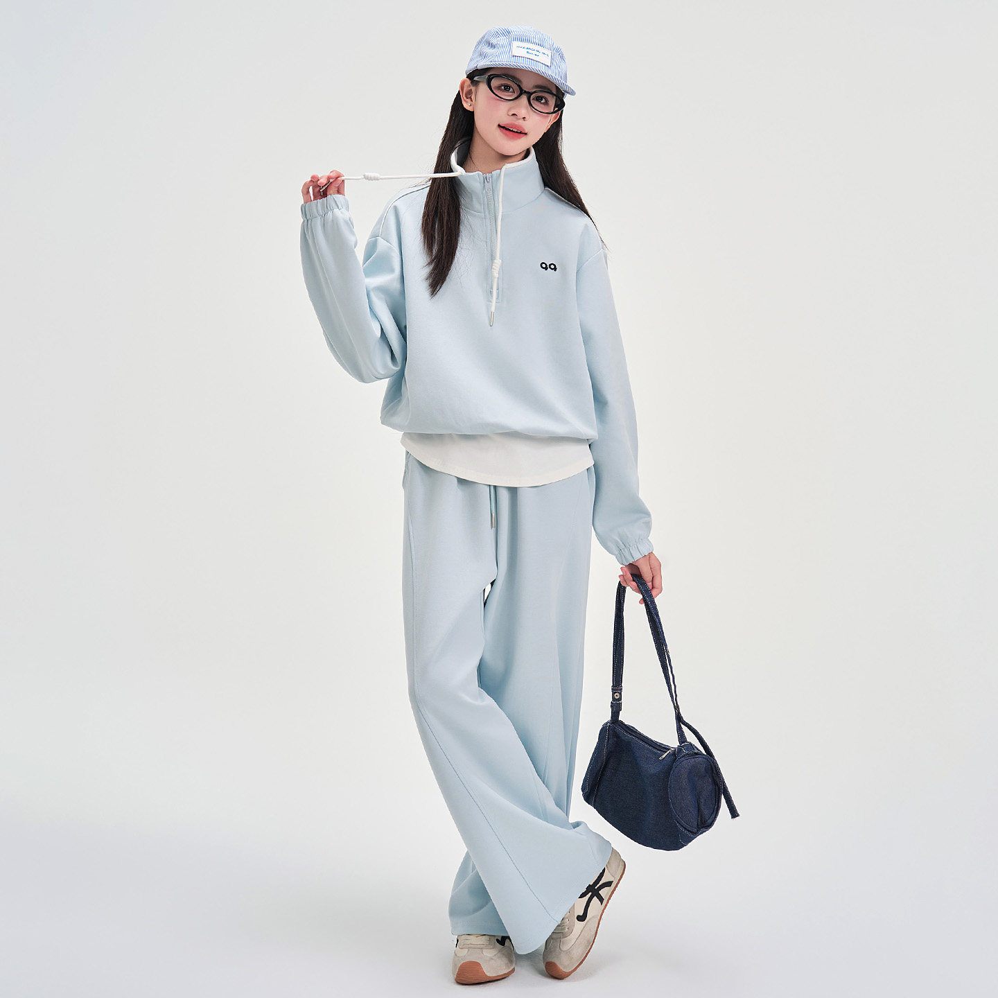 少女休闲运动套装2026春季新款卫衣两件套初中高中学生学院风春装