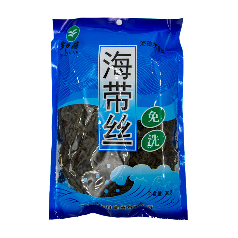 野藤30g烘干海带丝凉拌菜免洗高泡发无沙干货免煮泡海带丝海带条