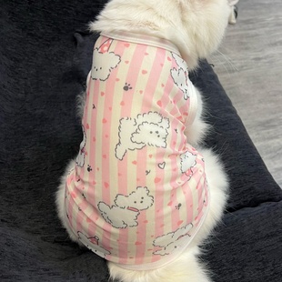 条纹小狗宠物猫咪衣服夏季 防掉毛防晒防尘网眼纱布 薄款 清凉背心式