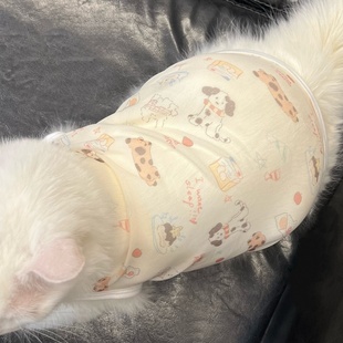 奶呼呼可爱小狗宠物猫咪衣服夏季薄款透气吊带背心式防掉毛网纱布