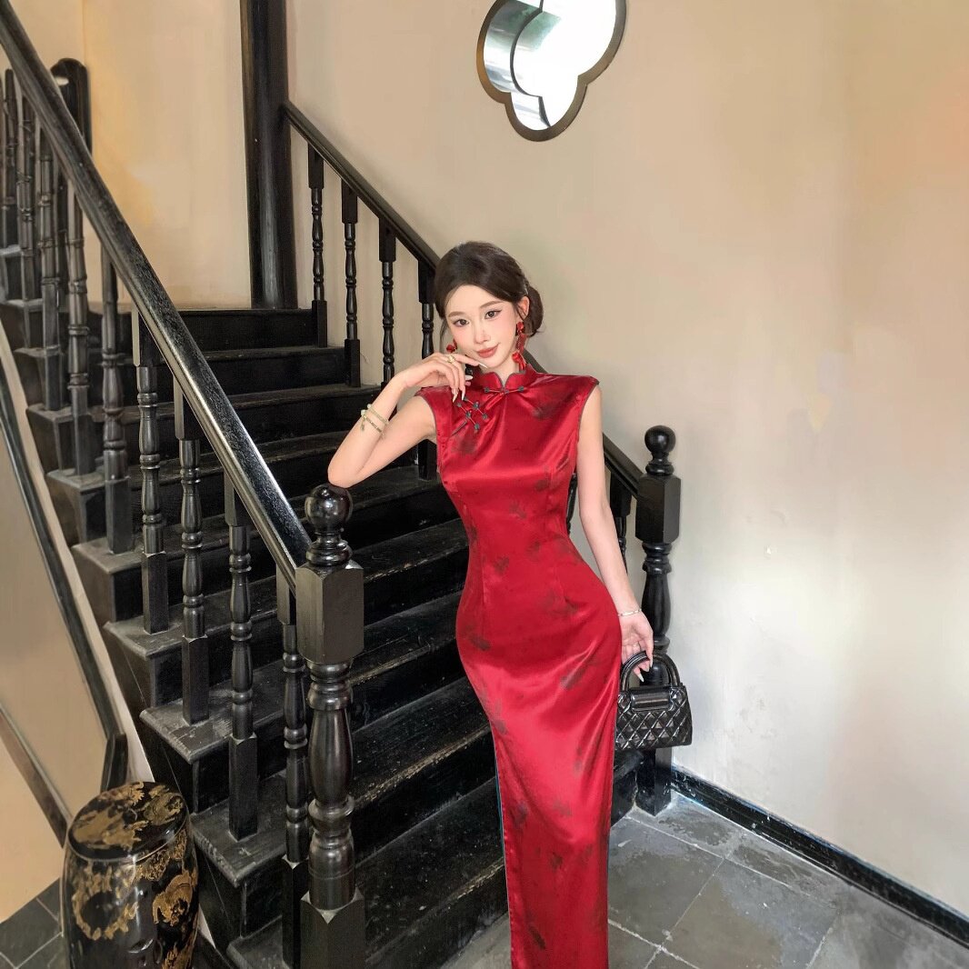 2026新款红色旗袍敬酒服送考连衣裙新中式改良订婚平时可穿女中国