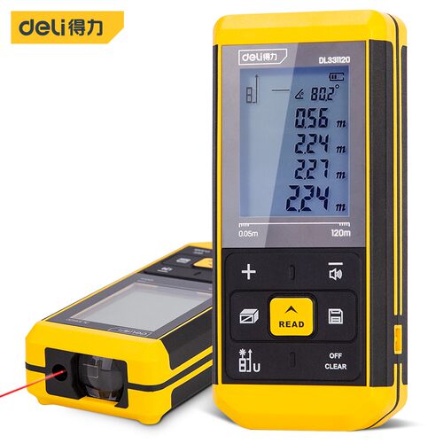 得力工具120米语音锂电激光测距仪DL331120
