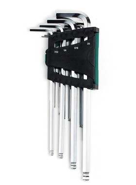 SATA世达工具12件英制特长球头内六角扳手组套09102