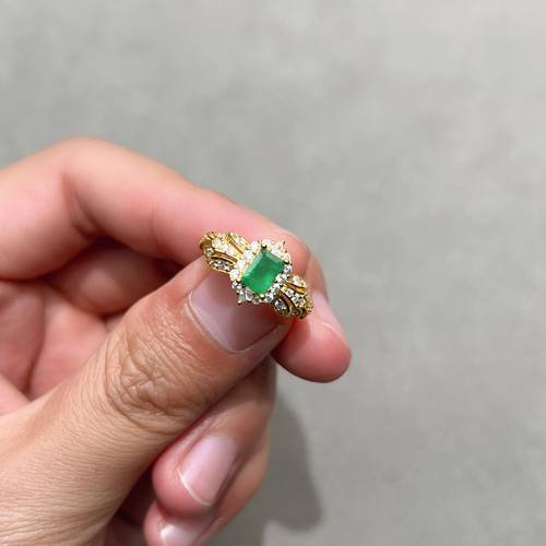 瑞耀珠宝天然祖母绿戒指S925银4*6长方祖切沃顿标杆送人日常可K金