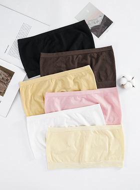 东南亚跨境无缝裹胸抹胸布无胸垫一字围隐形无肩带发育期内衣少女