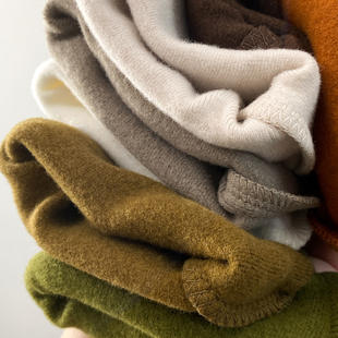 薄绒高领打底衫女内搭长袖修身秋冬季纯色打底衣磨毛加厚上衣软糯