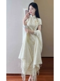 Летнее легкое ципао, ретро кружевное платье, светлый стиль, китайский стиль