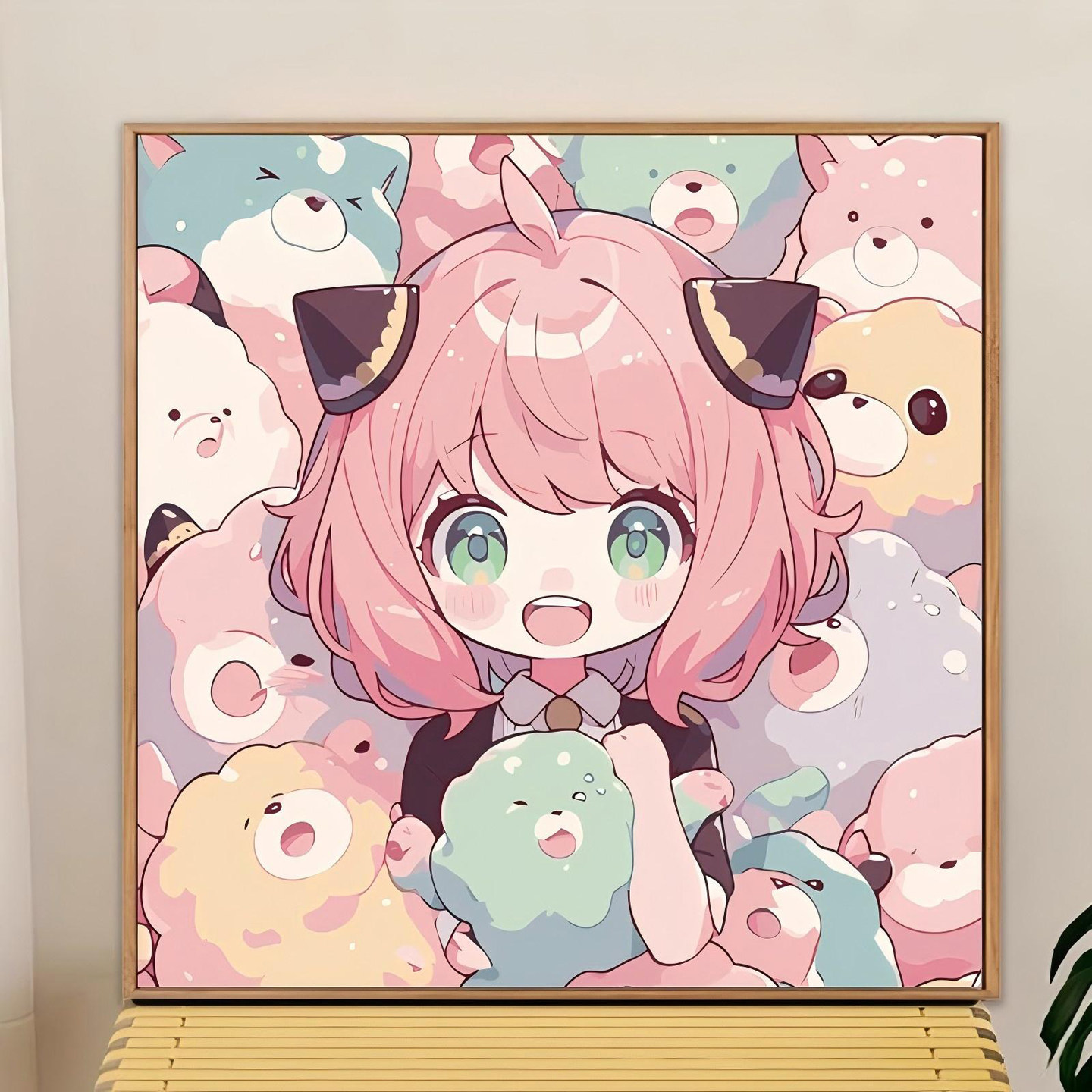 可爱少女卡通动漫数字油画