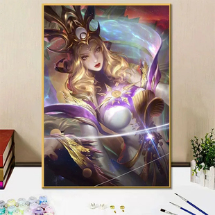 武则天 王者荣耀女英雄diy数字油画手绘填充涂色画房间卧室装饰画