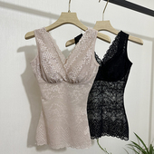 春夏秋薄款 塑形V领美背内衣女 带胸垫收腹背心无钢圈免穿文胸修身