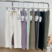 冬季 女软糯抽绳腰显瘦家居裤 500克颗粒绒直筒裤 可居家外穿懒人裤