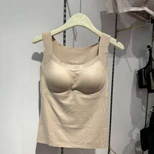 冬季 无痕一体杯保暖背心双面磨毛舒适百搭聚拢贴身打底上衣女 新款