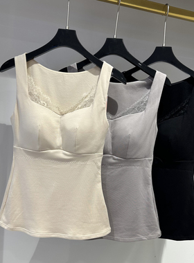 大胸显小内衣全罩杯薄款纯棉杯保暖背心冬季修身亲肤内搭打底上衣
