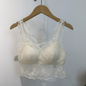 蕾丝全罩杯内衣无痕免穿文胸美背可外穿大胸显小背心 法式 夏季 新款