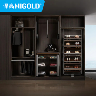 悍高衣柜拉篮A/阿玛尼灰内衣篮首饰收纳篮皮篮裤架转角篮配阻尼轨